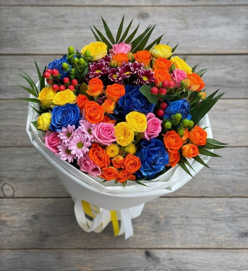 Букет цветов из: Розы и Хризантемы в Прикумском