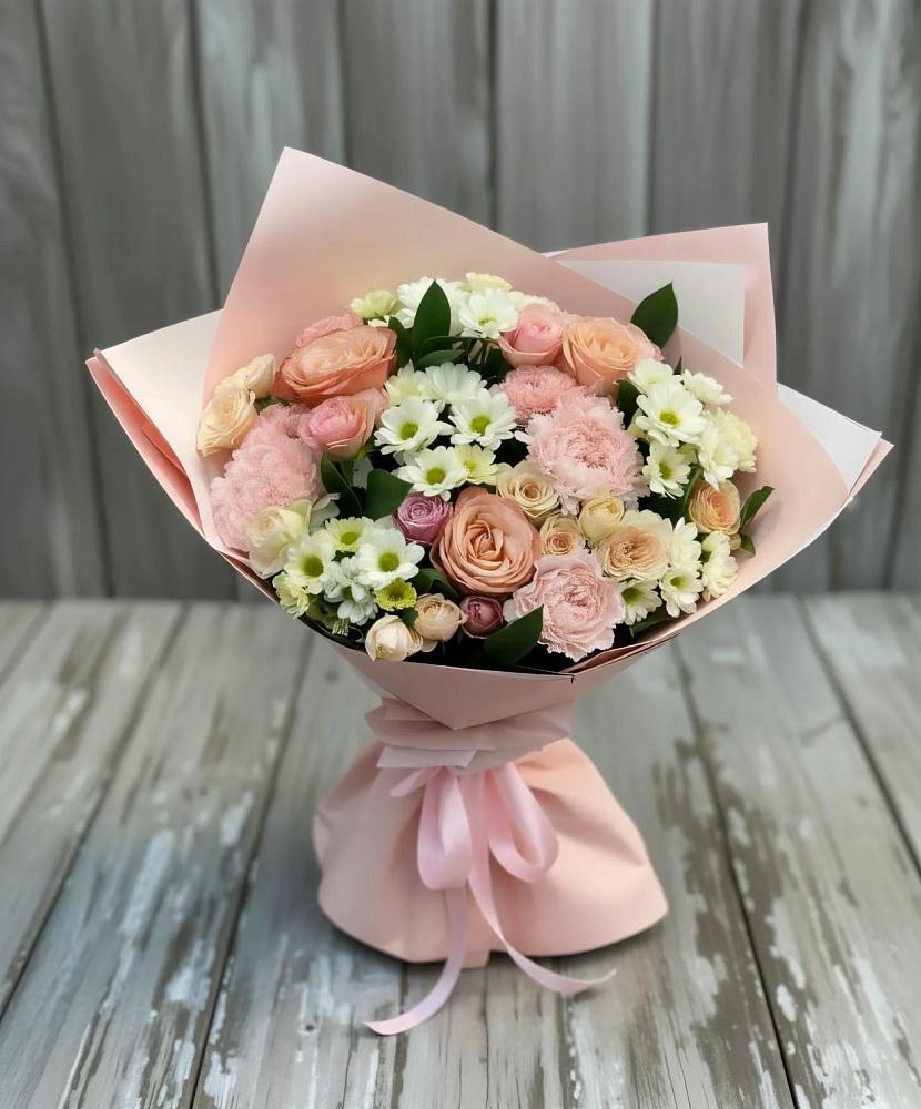 Букет цветов из: Гвоздики, Розы и Хризантемы в Прикумском