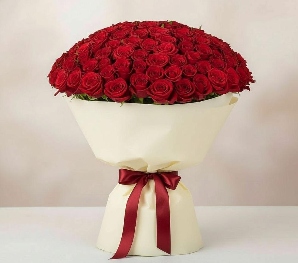 Букет 101 Красная роза Милано в Прикумском