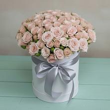 Цветочная композиция из Розы в шляпной коробке в Прикумском