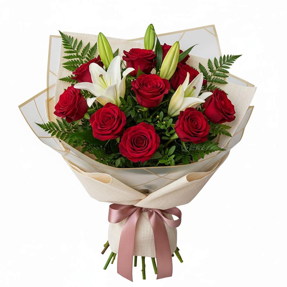 Букет цветов из: Лилии и Розы в Прикумском