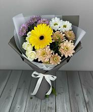 Букет цветов из:  Розы, Герберы и Хризантемы в Прикумском