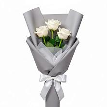 Букет 3 белые розы #REPLACE_PRED# Прикумском