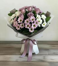 Букет цветов из:  Хризантемы и Розы в Прикумском